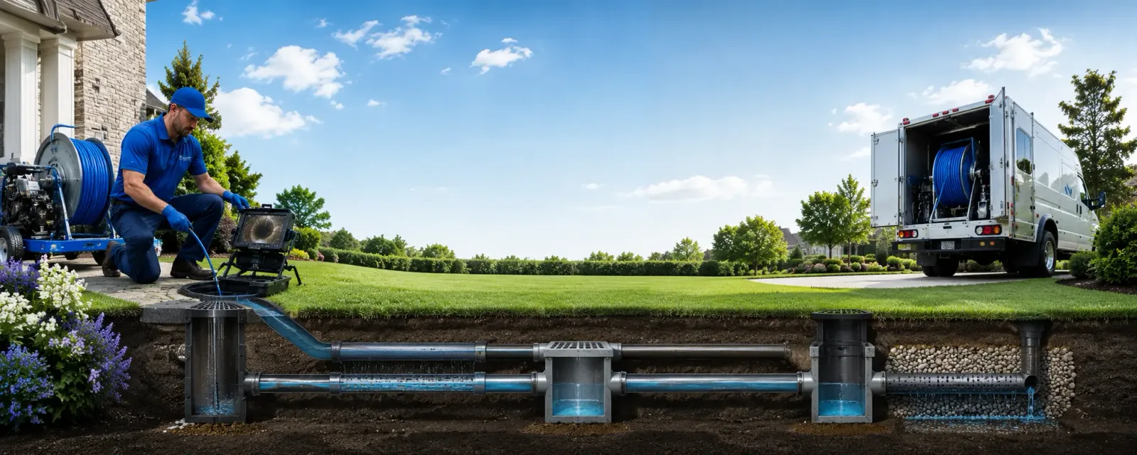 Outdoor drain cleaning information for Plessis, NY